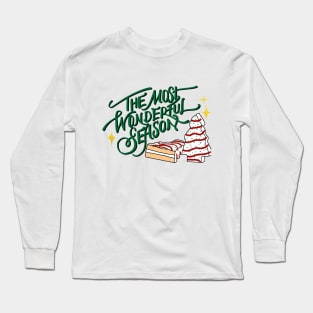 Christmas Cake, Retro Christmas, The Most Wonderful Season Long Sleeve T-Shirt